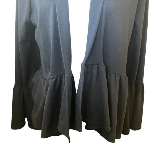 Pebble & Stone Women Cardigan M Black Open Front Peplum Hem Whimsigoth Cottage - Picture 6 of 10